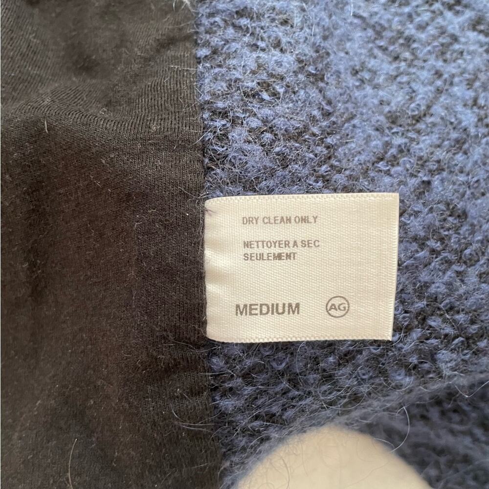 AG Adriano Goldschmied Wool Knit Jacket Med Blue and Black Blazer Office Career - Picture 11 of 12